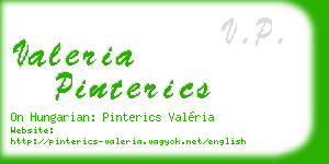 valeria pinterics business card